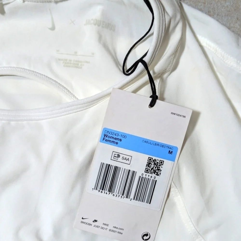 Nike X JACQUEMUS La Robe Mini Dress White Size M Tenniscore - Picture 10 of 15